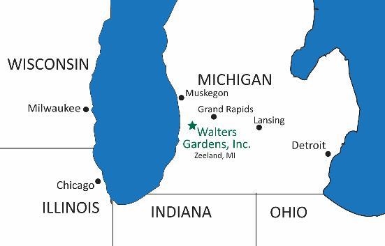 Lageplan von Walters Gardens Inc.